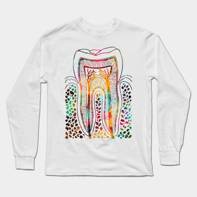 Tooth Structure Long Sleeve T-Shirt by erzebeth